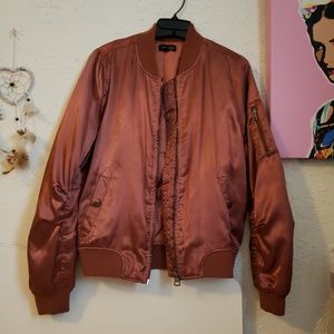 Rose gold Topshop bomber jacket